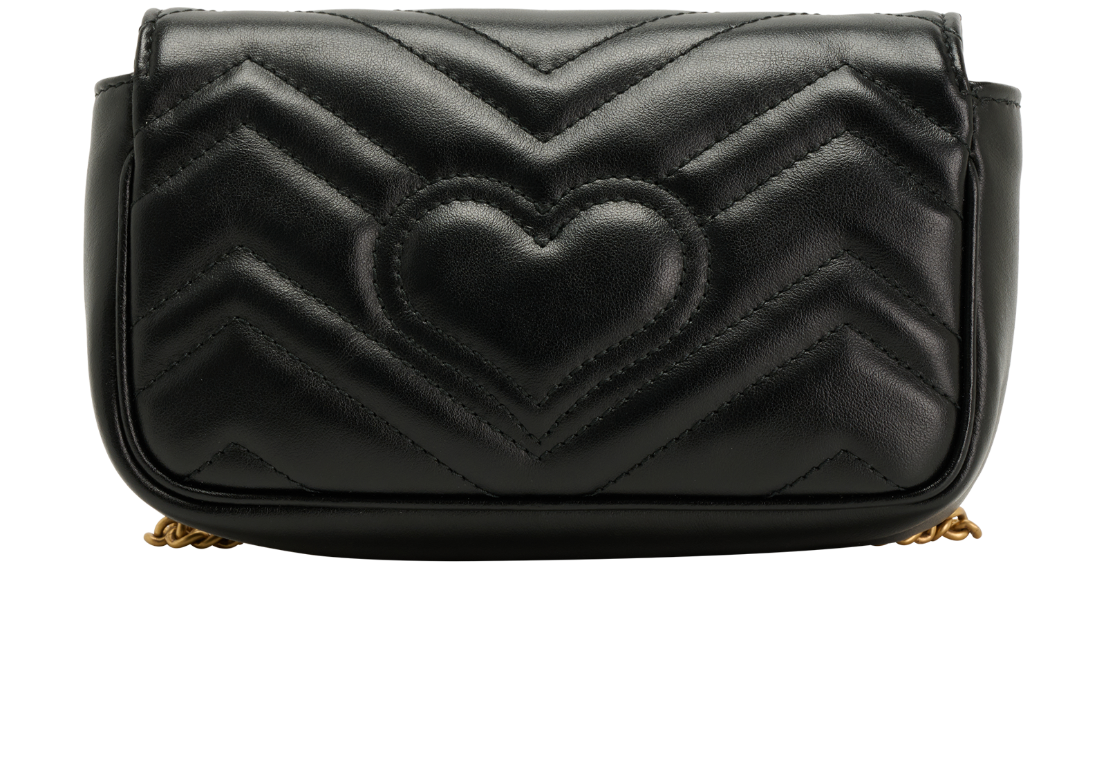 Mini GG Marmont Shoulder Bag, &pound;650, Handbags, Black, Leather, Back view